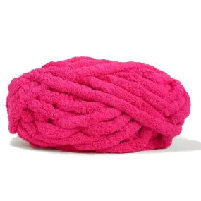 20mm Chunky Chenille Yarn - Hot Pink Color