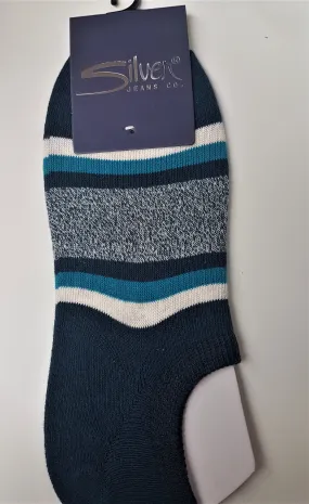 65% Cotton Invisible Liner Ankle Socks- by Silver Jeans Co.