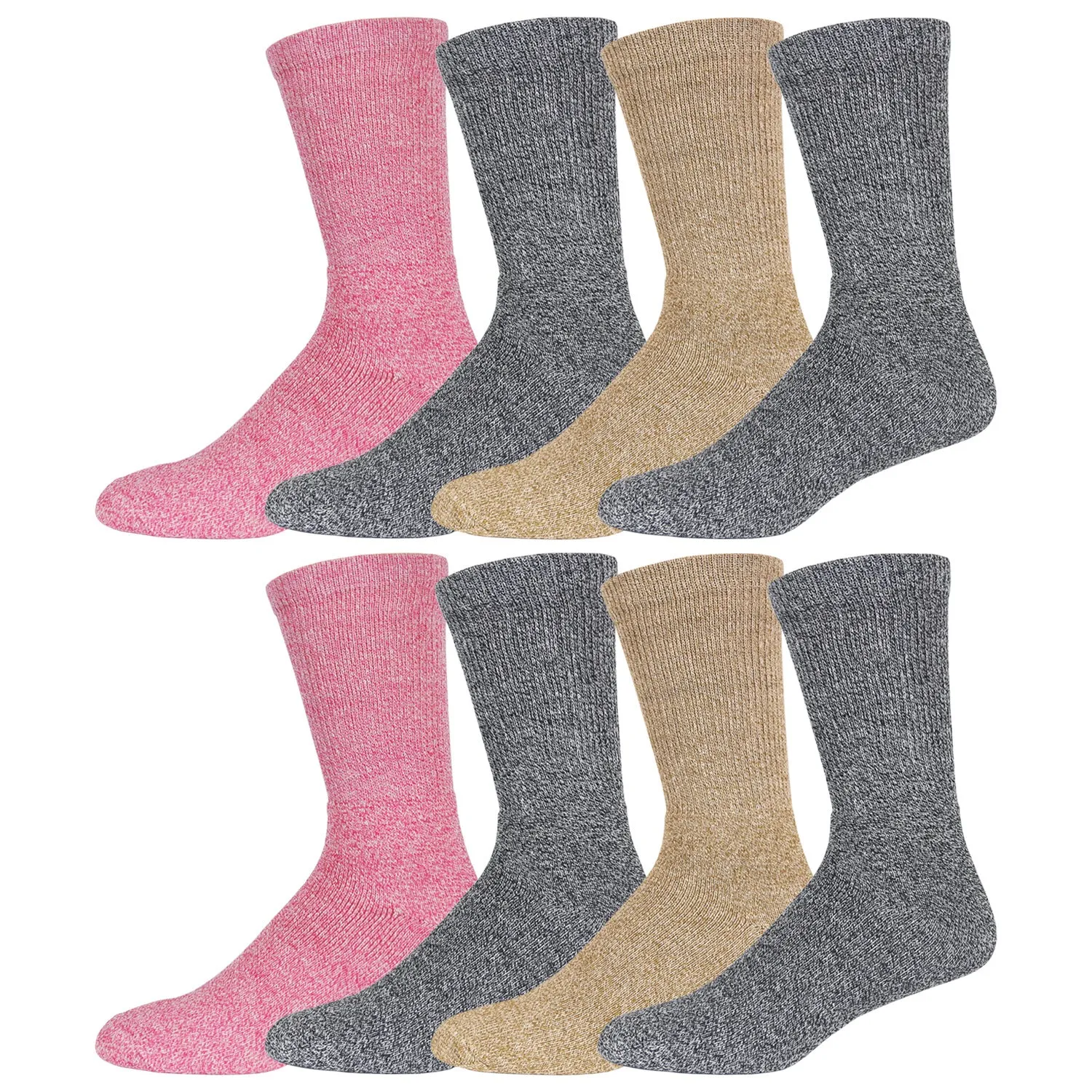 8 Pairs of Women’s Thermal Merino Wool Warm Diabetic Socks, Assorted, Size 9-11