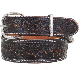 B1064 - Brown Vintage Tooled Belt