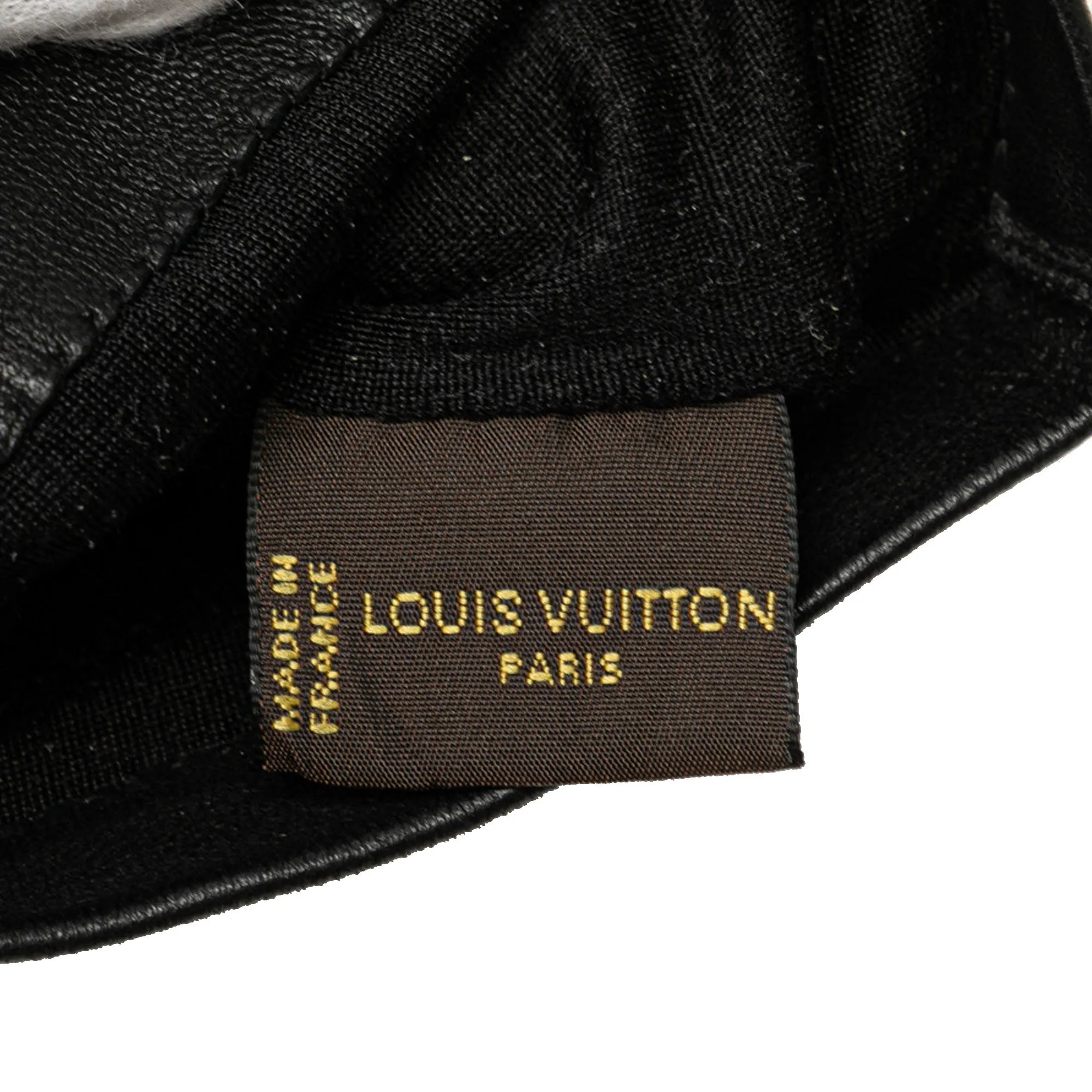 Black Louis Vuitton Lambskin Leather Tall Gloves