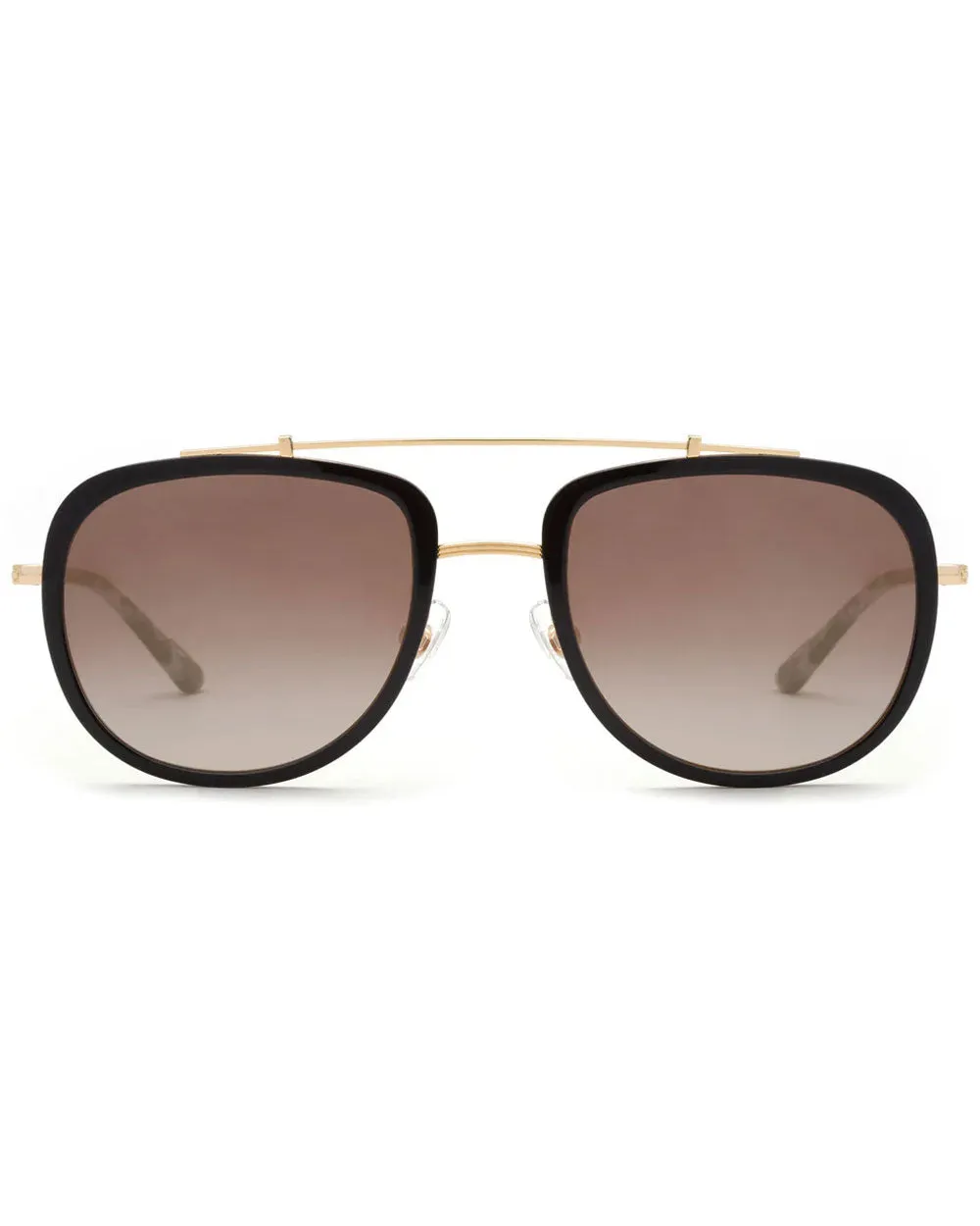 Breton II Sunglasses in Black and Interstellar 24K Mirrored