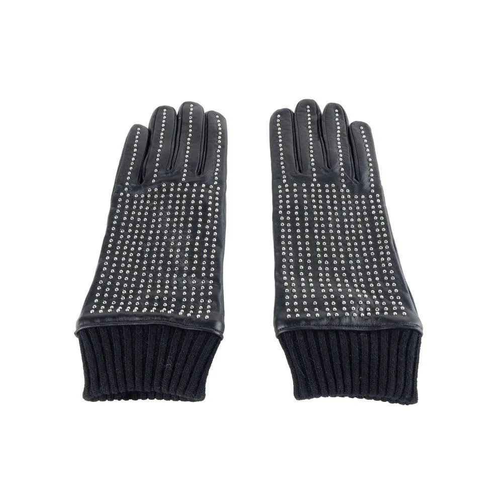 Cavalli Class Black Lambskin Men Glove