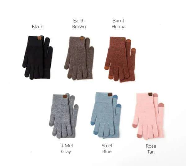 CC Cashmere Blend Touch Screen Gloves