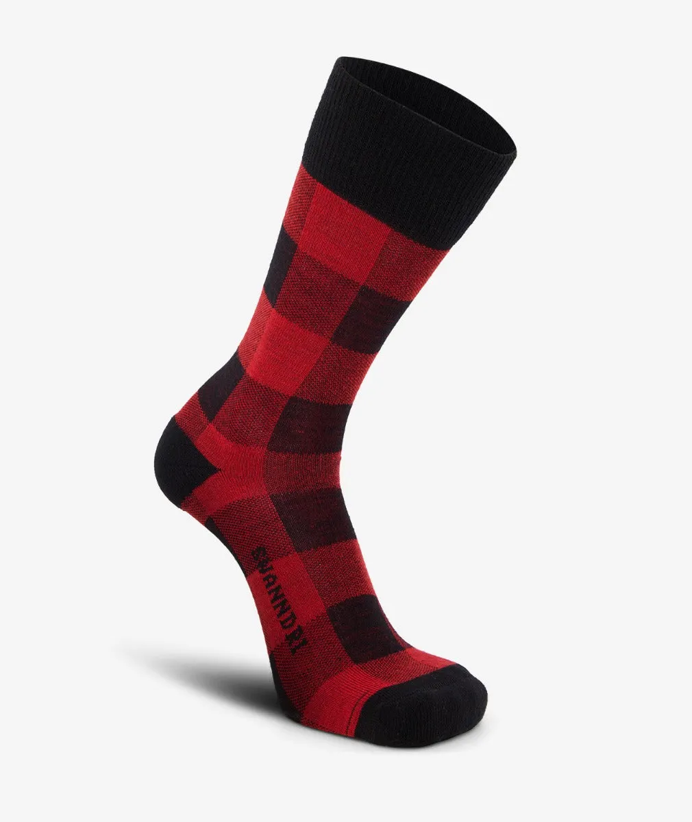 Colombo Check Sock - Merino Wools - Red & Black