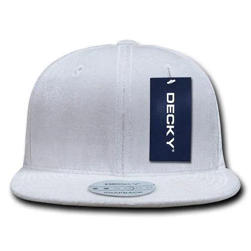 Decky Velvet Snapbacks Flat Bill 6 Panel Baseball Hats Caps Unisex