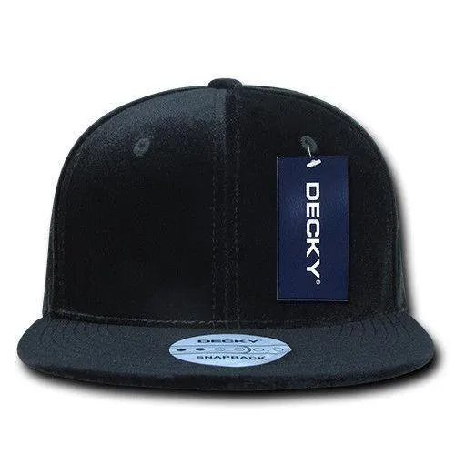 Decky Velvet Snapbacks Flat Bill 6 Panel Baseball Hats Caps Unisex