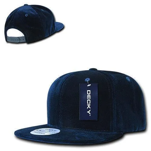 Decky Velvet Snapbacks Flat Bill 6 Panel Baseball Hats Caps Unisex