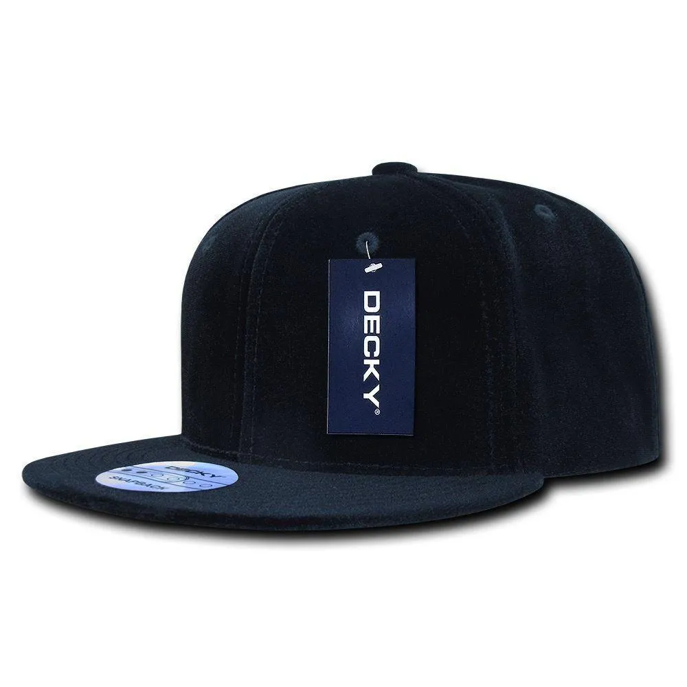 Decky Velvet Snapbacks Flat Bill 6 Panel Baseball Hats Caps Unisex