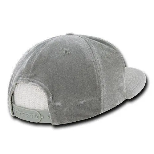 Decky Velvet Snapbacks Flat Bill 6 Panel Baseball Hats Caps Unisex