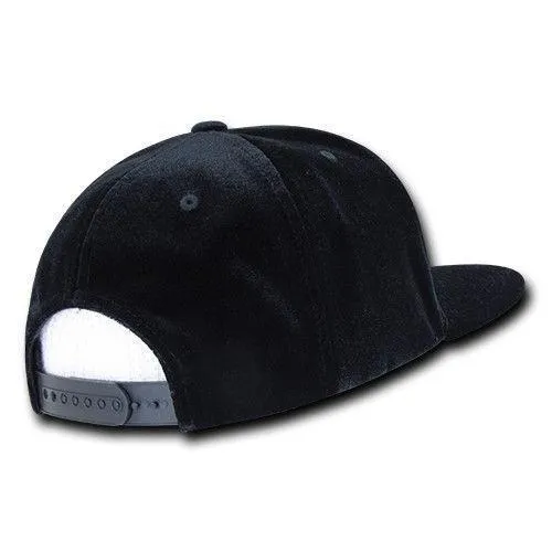 Decky Velvet Snapbacks Flat Bill 6 Panel Baseball Hats Caps Unisex