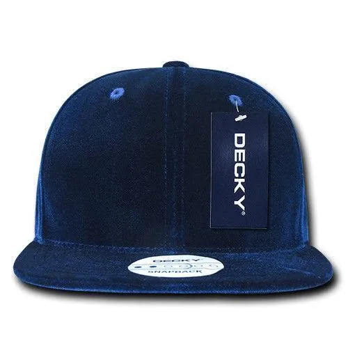 Decky Velvet Snapbacks Flat Bill 6 Panel Baseball Hats Caps Unisex