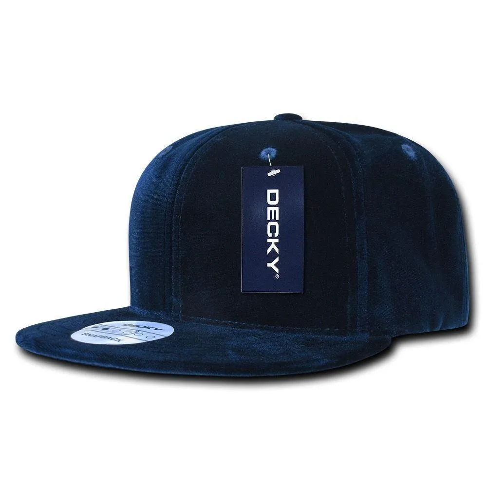 Decky Velvet Snapbacks Flat Bill 6 Panel Baseball Hats Caps Unisex