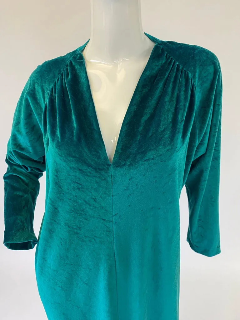 Early 1980’s Halston IV Green Velvet Jersey Caftan