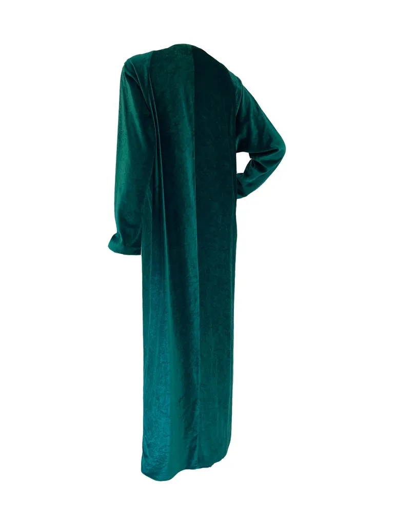 Early 1980’s Halston IV Green Velvet Jersey Caftan