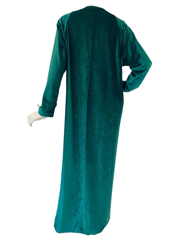 Early 1980’s Halston IV Green Velvet Jersey Caftan