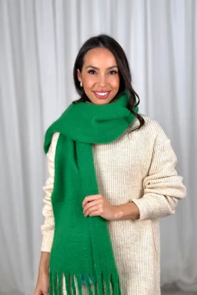 Frankie Tassel Scarf In Green