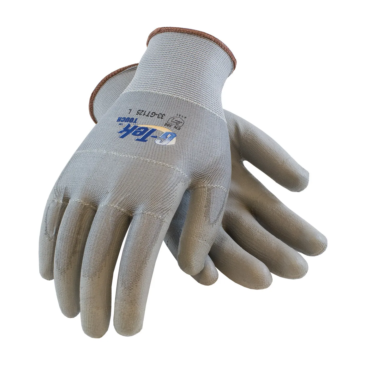 G-Tek Touch 33-GT125 Touchscreen Compatible Seamless Knit Nylon/Polyester Polyurethane Coated Flat Grip Glove (One Dozen)