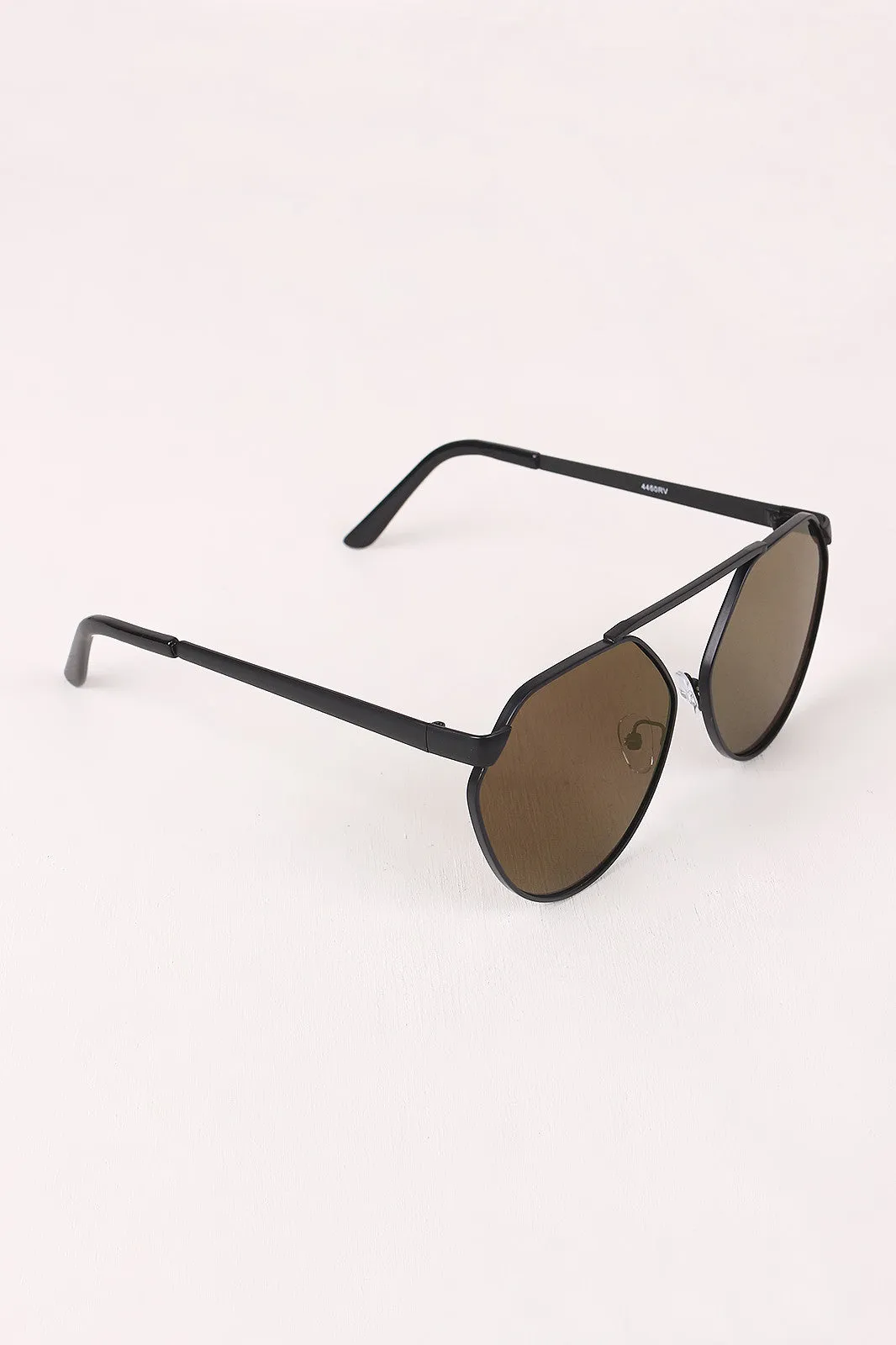 Geometric-Shape Mirrored Lens Sunglasses