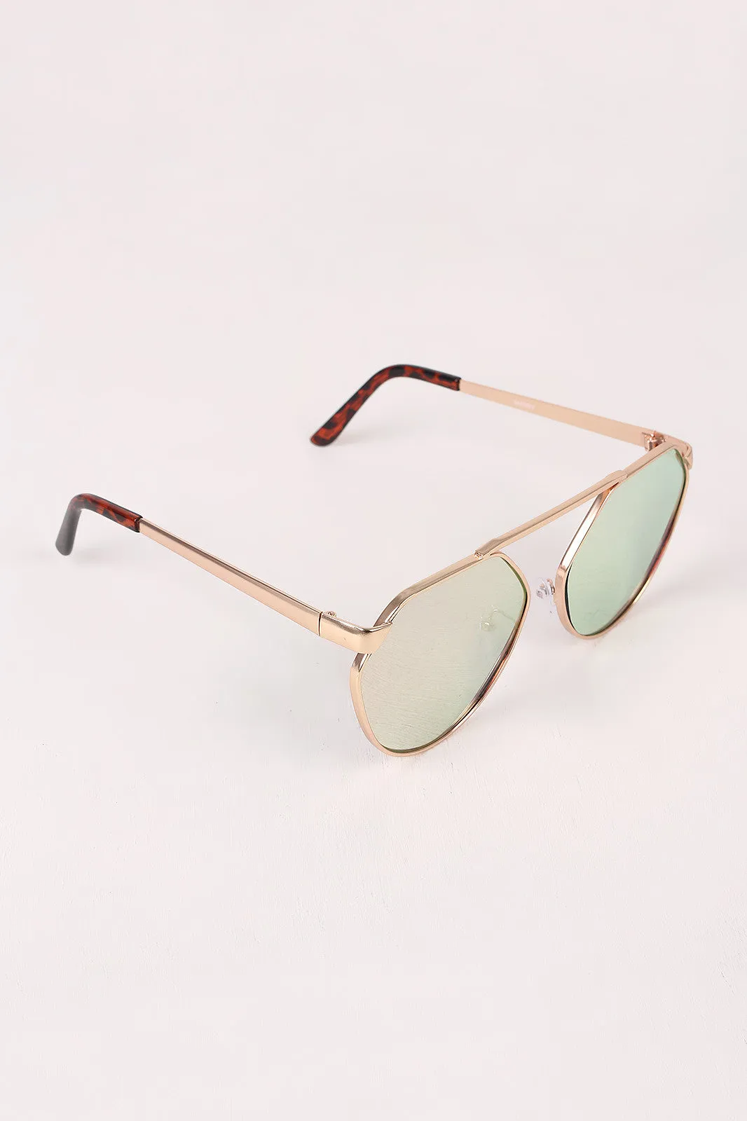 Geometric-Shape Mirrored Lens Sunglasses