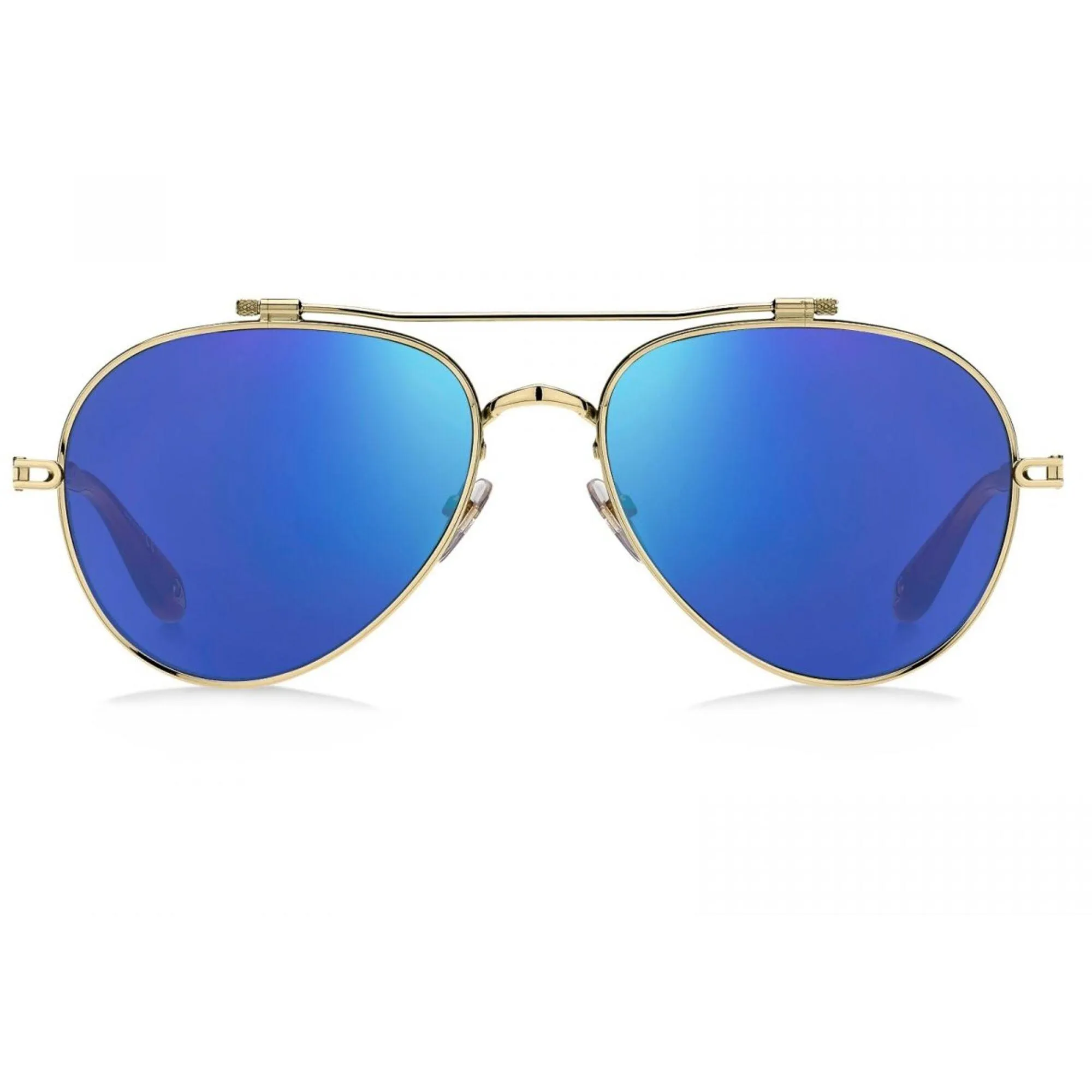 Givenchy Unisex Sunglasses - Gold Frame Blue Mirror Lens | GIVENCHY GV7057/S LKS/T5