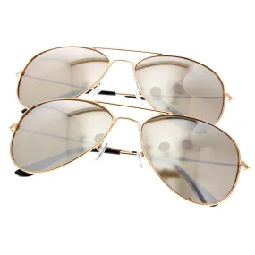 grinderPUNCH 2 Pack Copper Mirrored Aviator Sunglasses