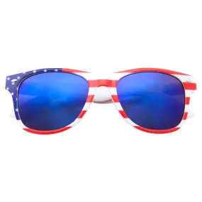 grinderPUNCH American Patriot Flag Wayfarer Sunglasses Mirror Lens USA