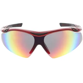 Half Frame Performance Sports Wrap Mirrored Lens Sunglasses C795