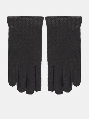 Intrecciato Leather Gloves (804440V0171-1792-DARK-GREY)