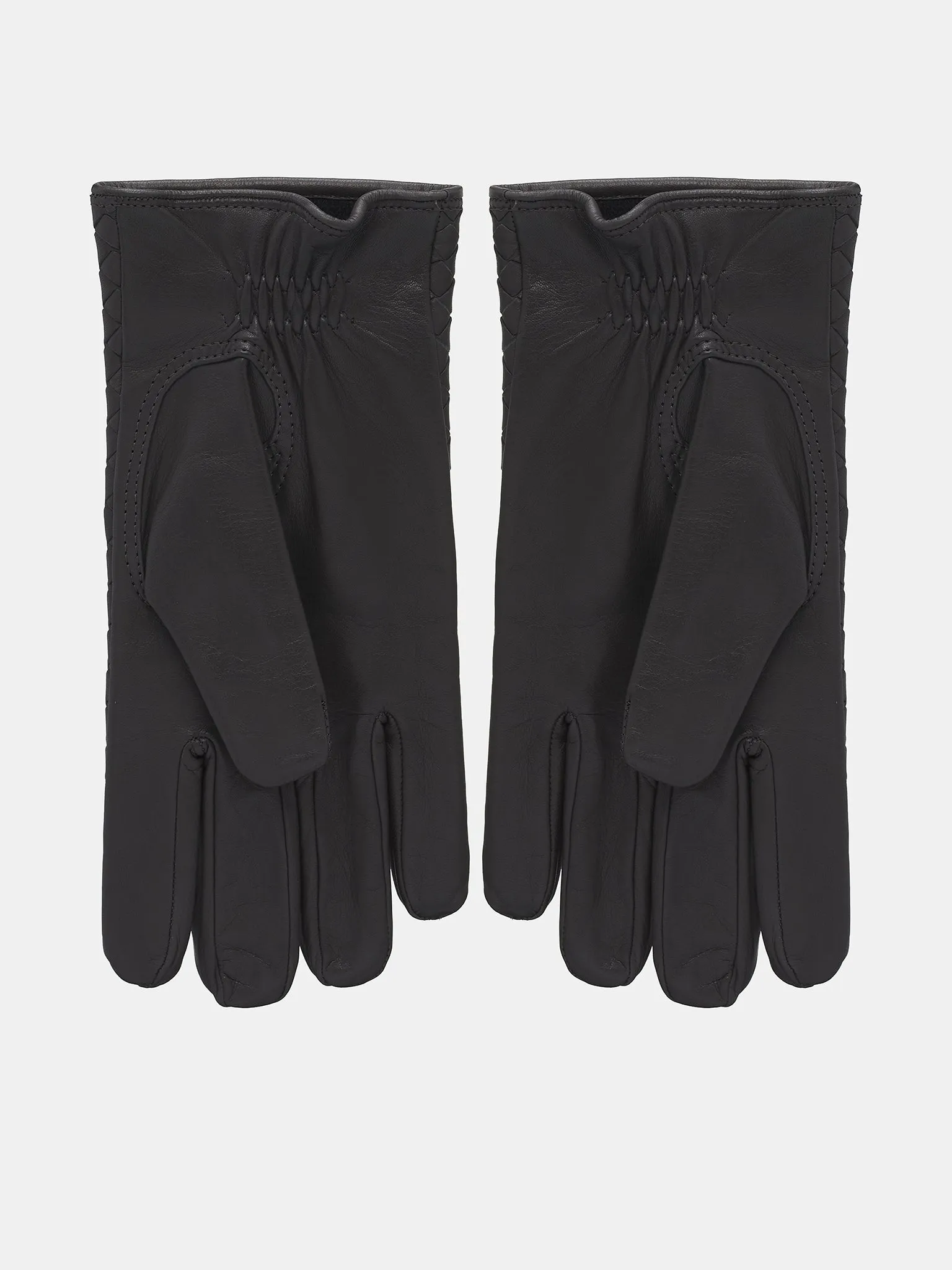 Intrecciato Leather Gloves (804440V0171-1792-DARK-GREY)