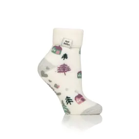 Ladies Lite Lounge Socks with Turnover Top - Cosy Cabin