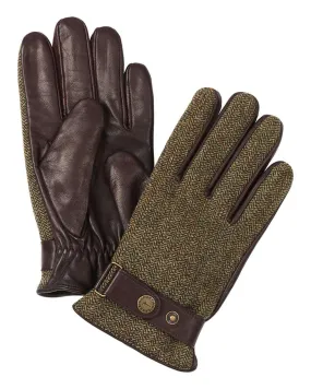 Laksen Mens Cornwall Tweed Lambskin Shooting Gloves