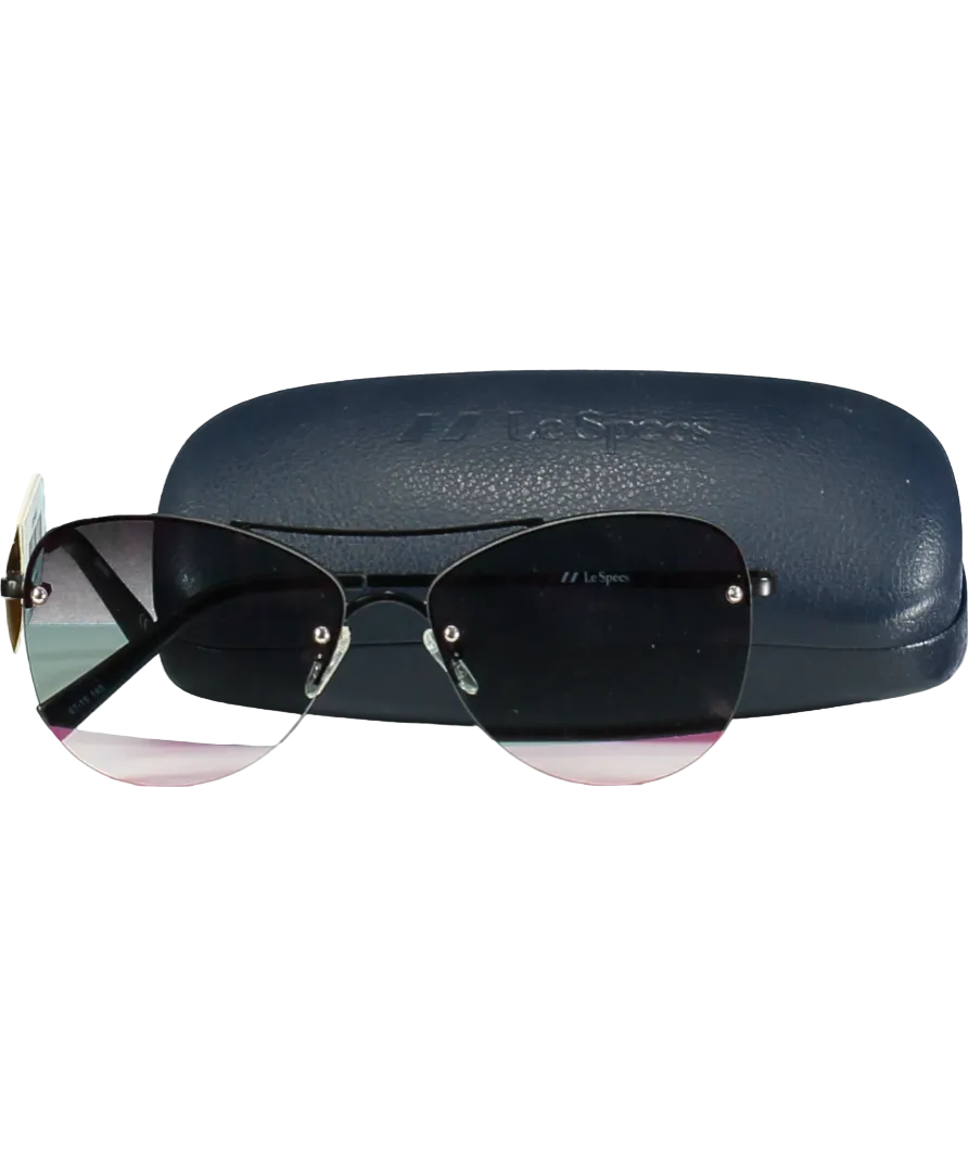 Le Specs Black Fortifeyed Mirrored Aviator Sunglasses One Size