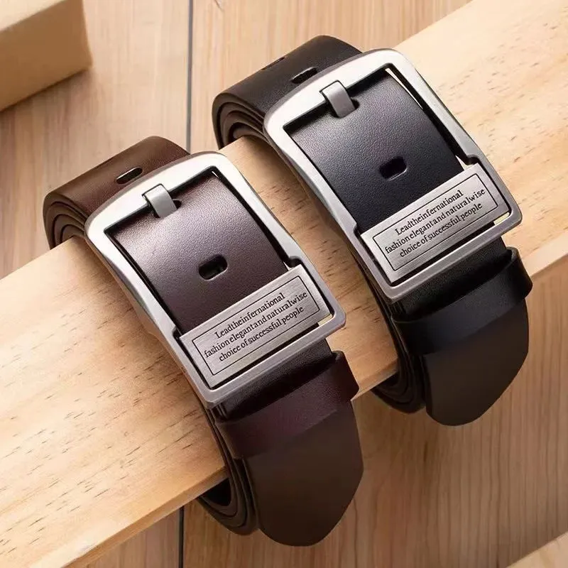 Luxury Vintage Men's Leather Belt Alloy Buckle