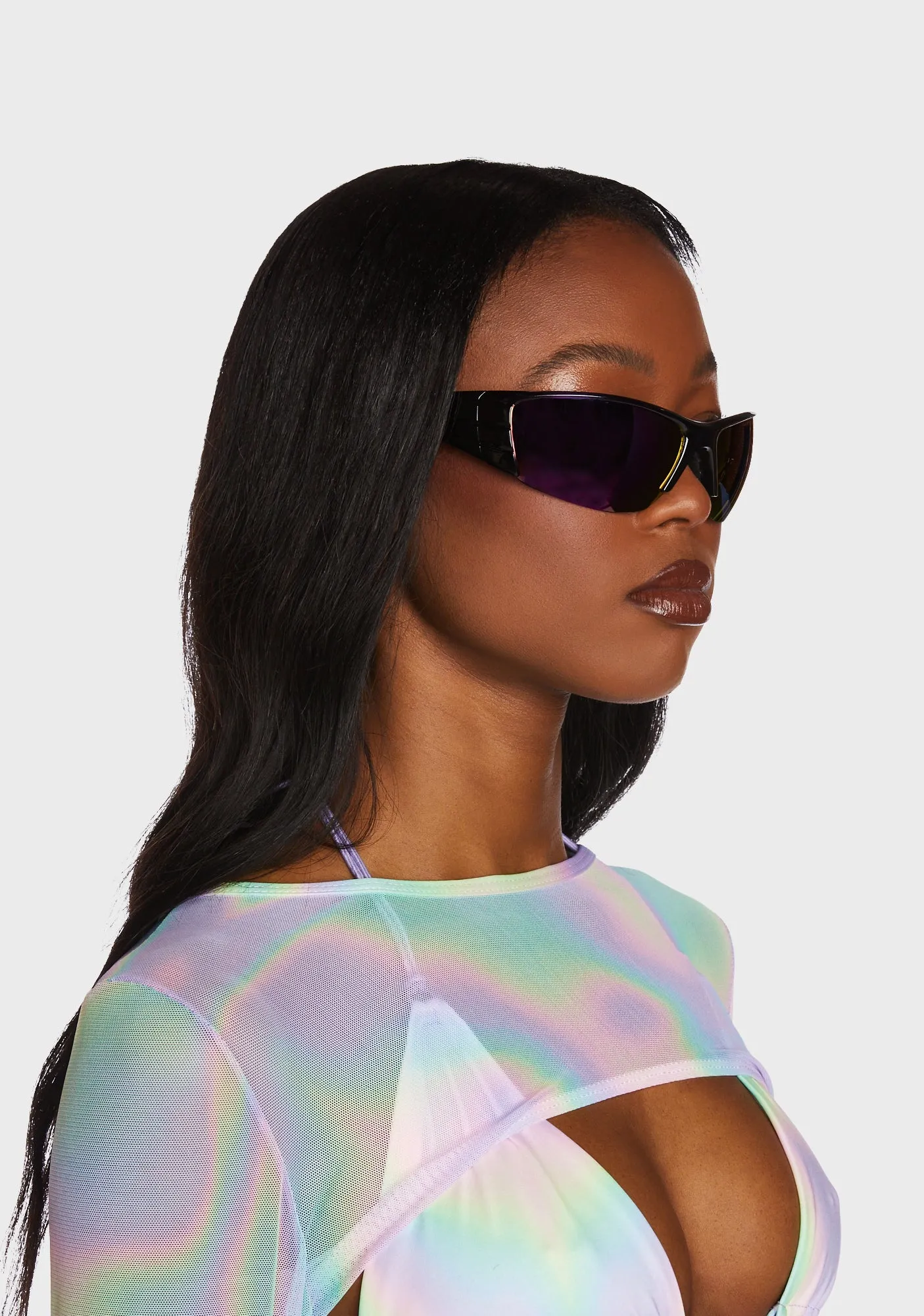 Magenta The Fast Life Mirrored Sunglasses