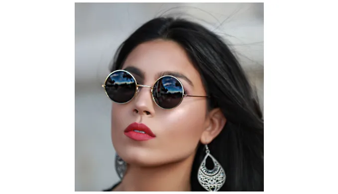 Mechaly Classic Round Style Gold Sunglasses - Ships Next Day!