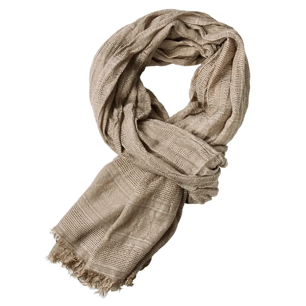 Men's Autumn/Winter Cotton Wrap Jacquard Weave Long Scarfs with Tassels