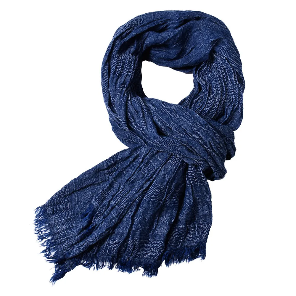 Men's Autumn/Winter Cotton Wrap Jacquard Weave Long Scarfs with Tassels