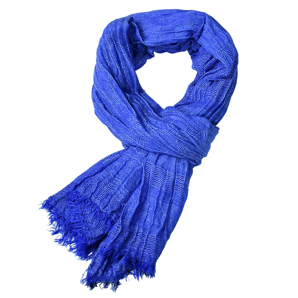 Men's Autumn/Winter Cotton Wrap Jacquard Weave Long Scarfs with Tassels