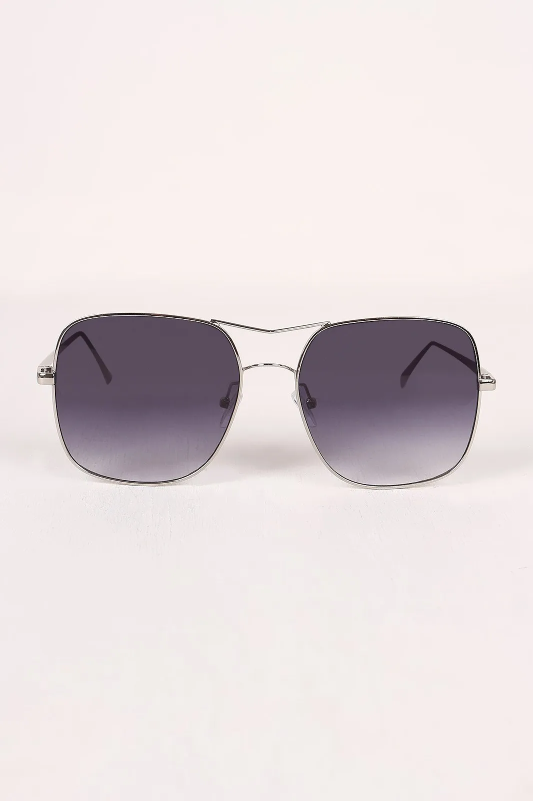 Metal Double Bridge Mirrored Sunglasses