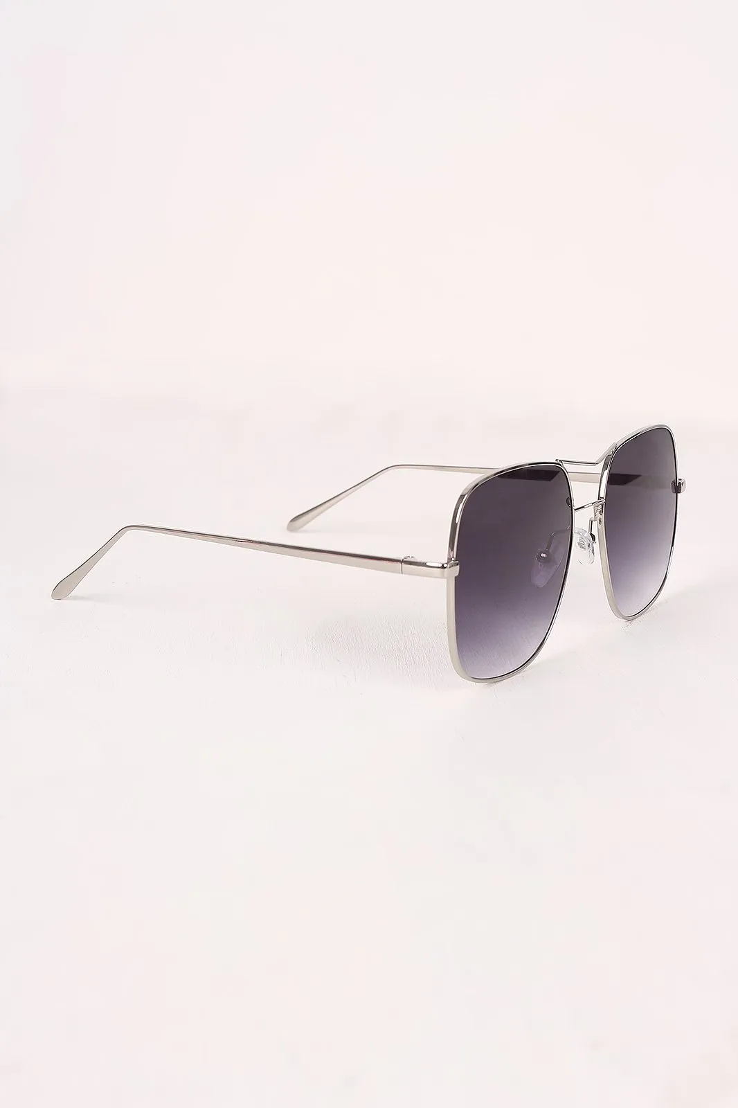 Metal Double Bridge Mirrored Sunglasses