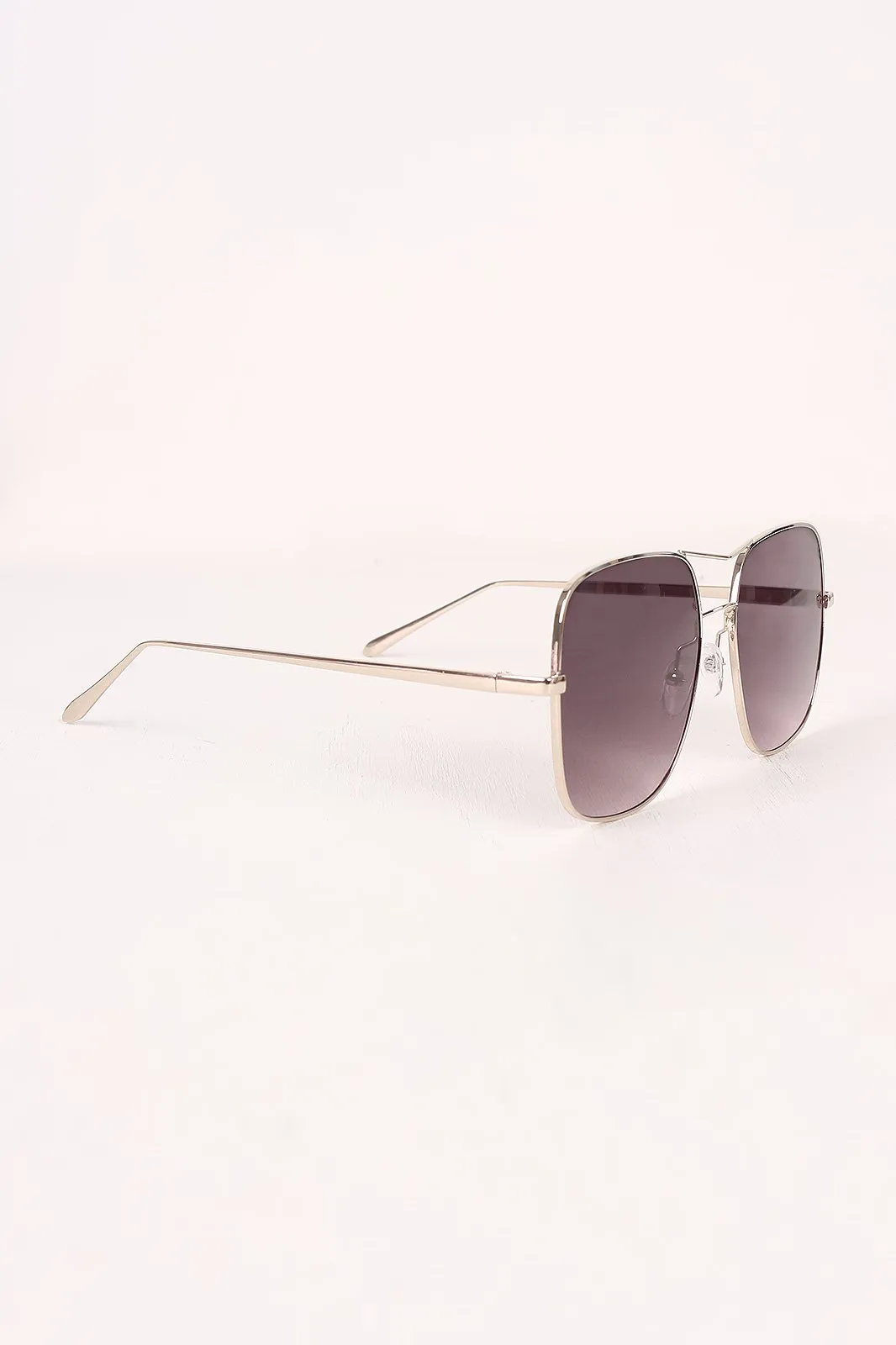 Metal Double Bridge Mirrored Sunglasses