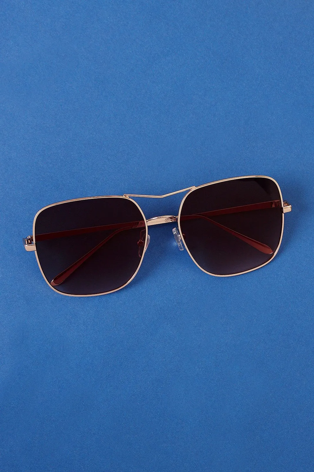 Metal Double Bridge Mirrored Sunglasses