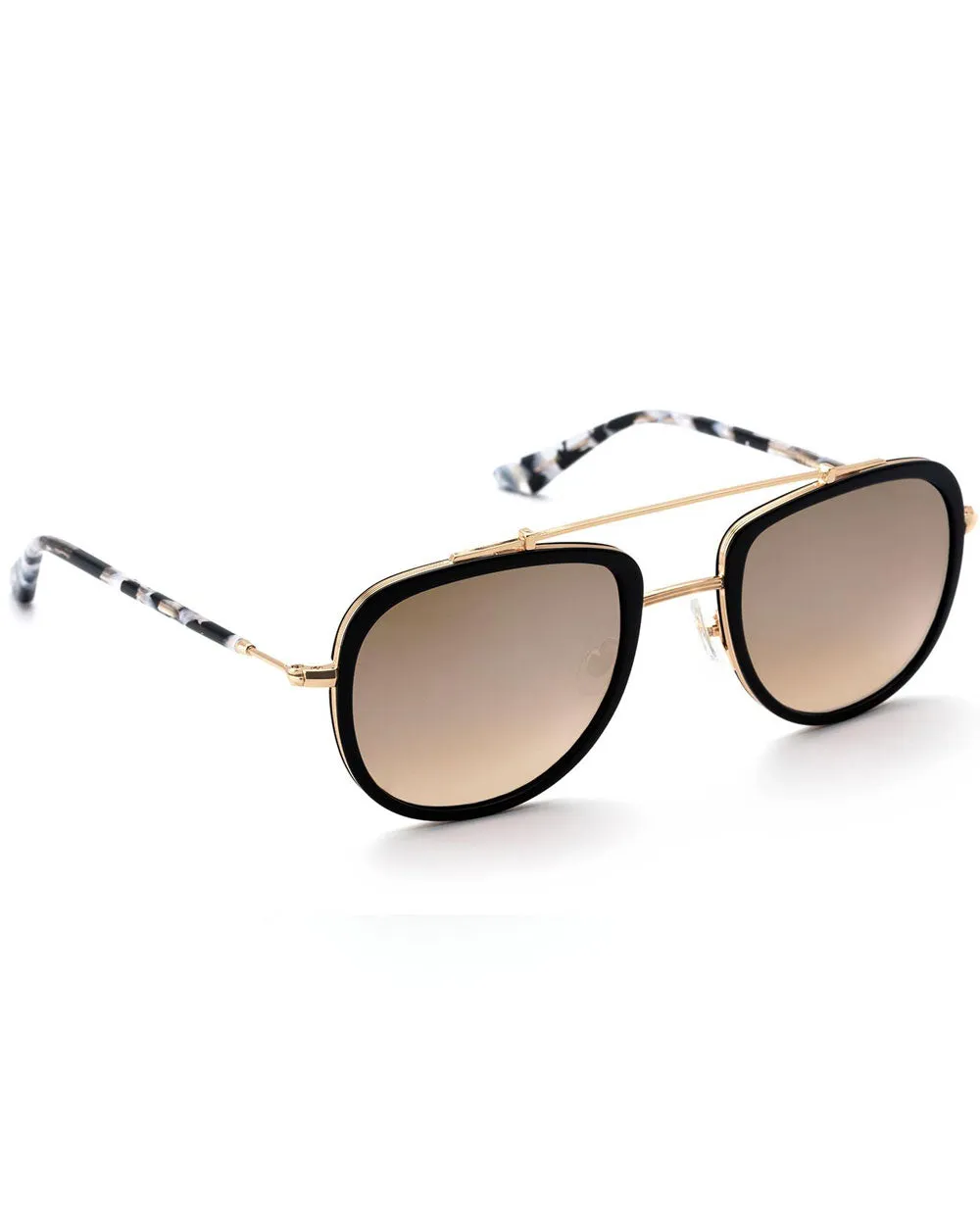 Mirrored Breton Sunglasses in Black and Interstellar