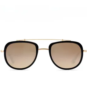 Mirrored Breton Sunglasses in Black and Interstellar