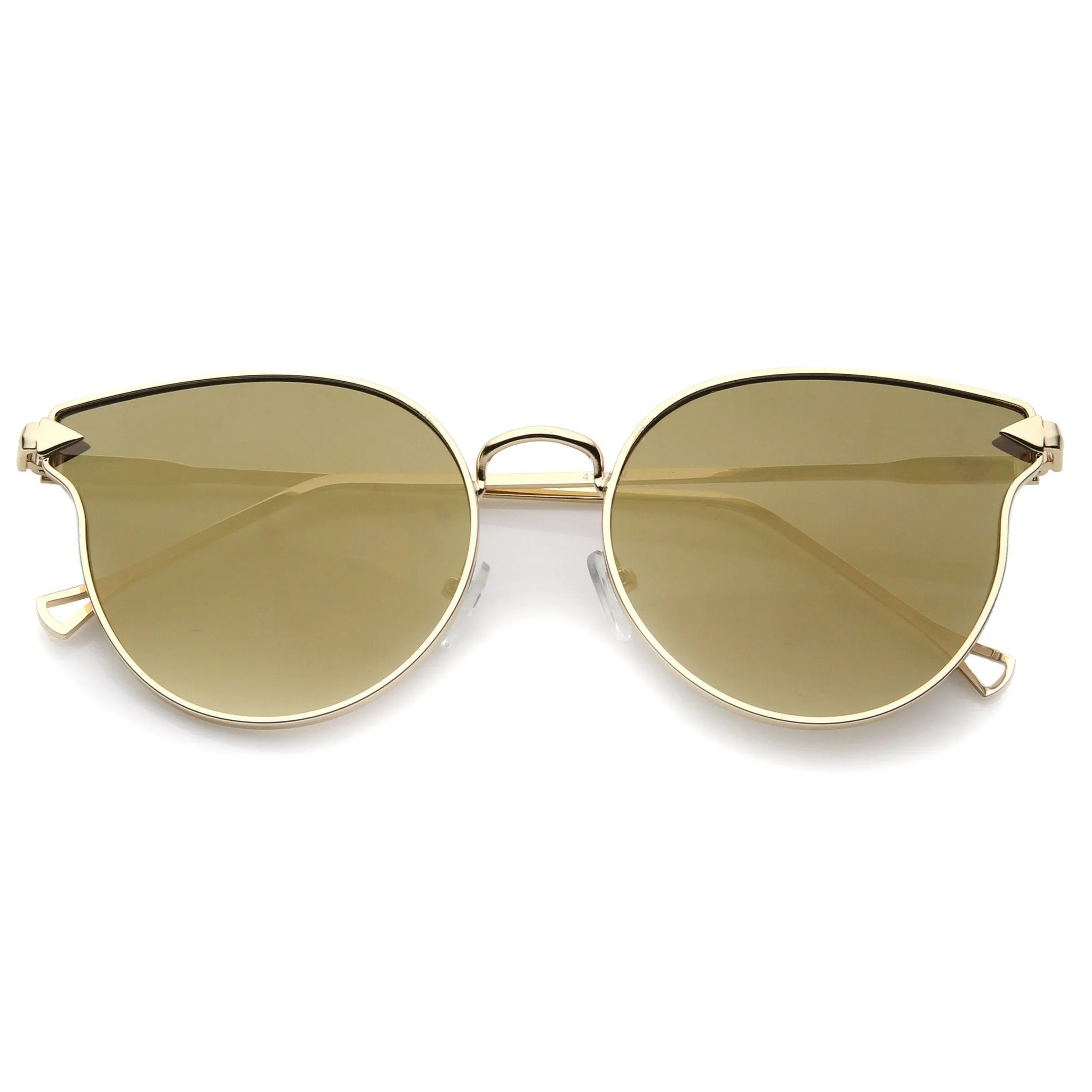 Modern Flat Mirror Lens Horned Rim Sunglasses A854