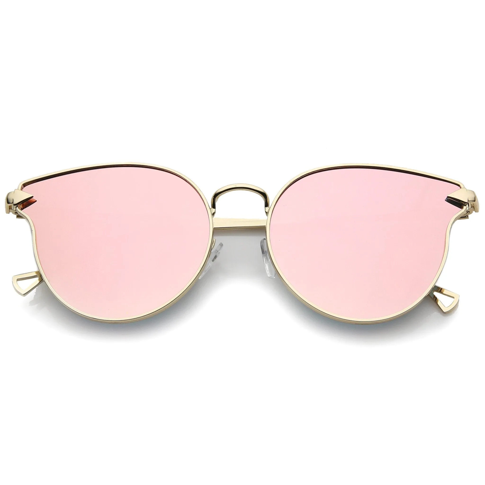 Modern Flat Mirror Lens Horned Rim Sunglasses A854