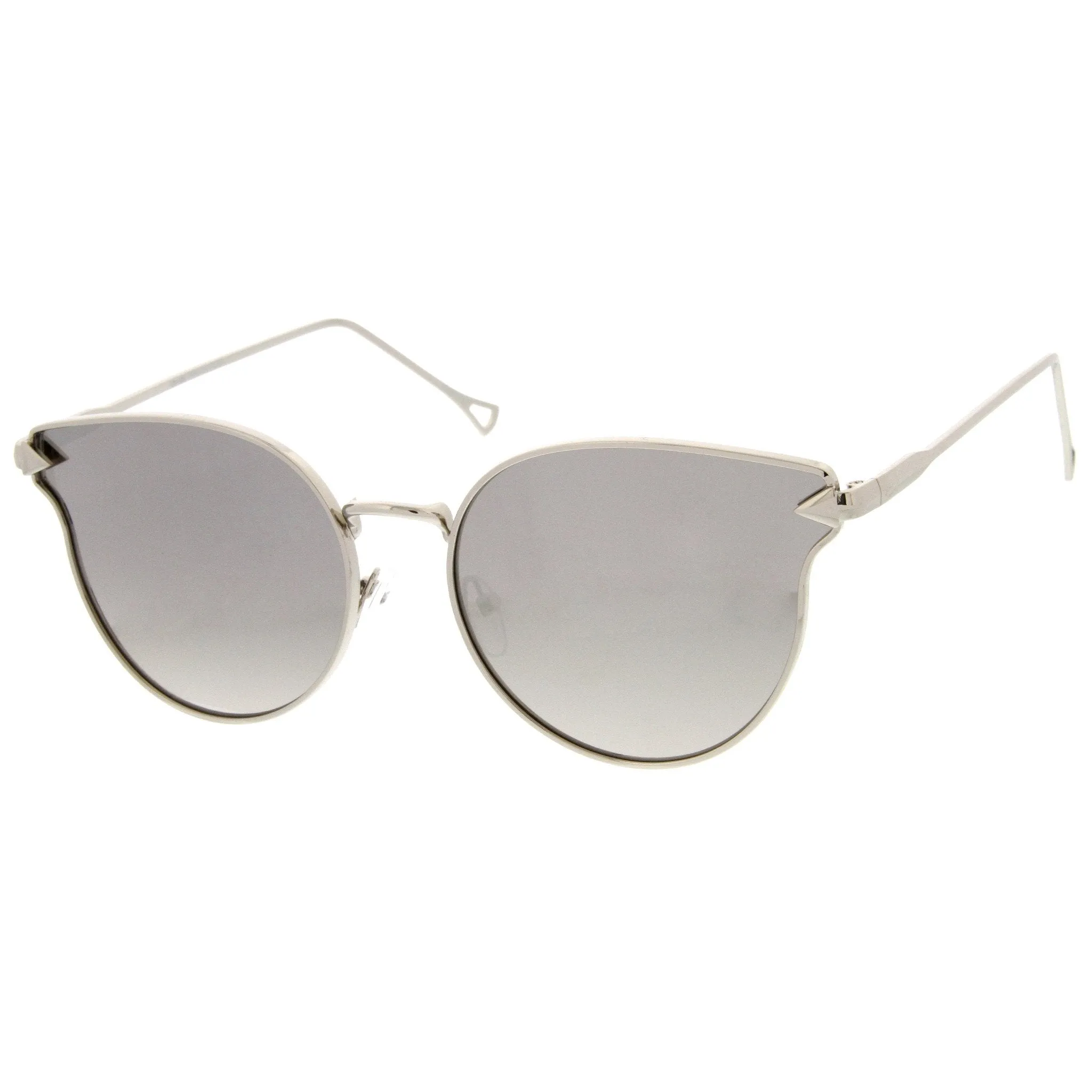 Modern Flat Mirror Lens Horned Rim Sunglasses A854