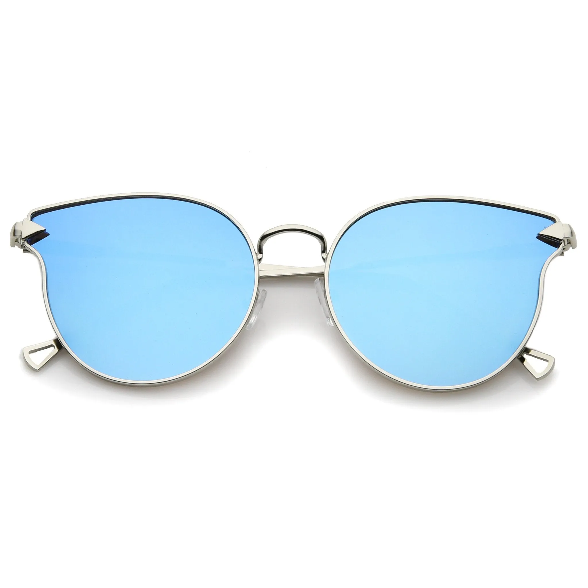 Modern Flat Mirror Lens Horned Rim Sunglasses A854