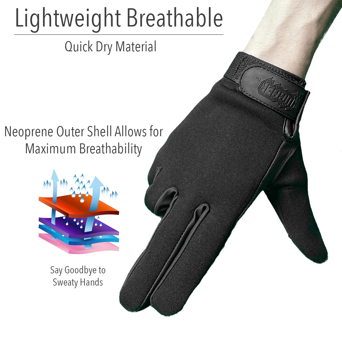 NEW Touch Screen Police Motorcycle Glove with Neoprene Outer Shell